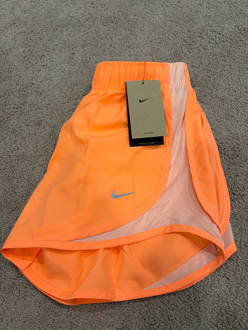 Nike Bright Orange Dri-FIT Tempo Shorts